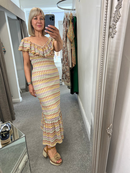 Volantis Crochet Knit Dress