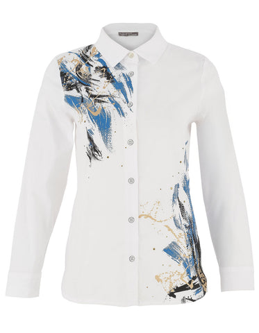 74673 Shirt White Splashes
