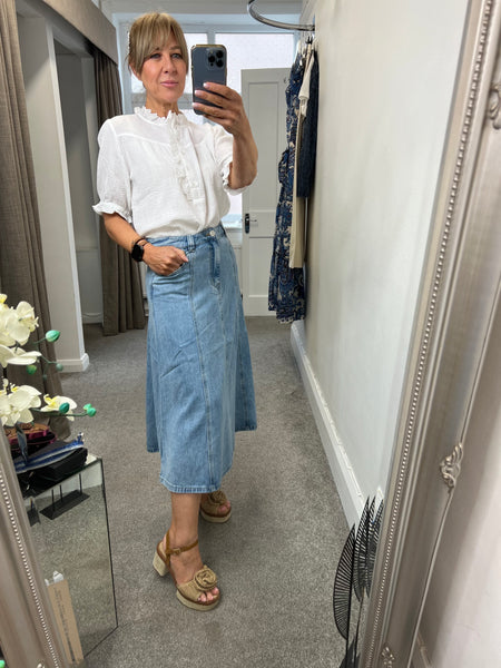 Bryanna Blouse white or Pink