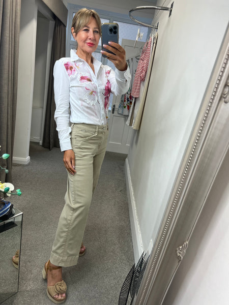 26688 White Pink Print Shirt