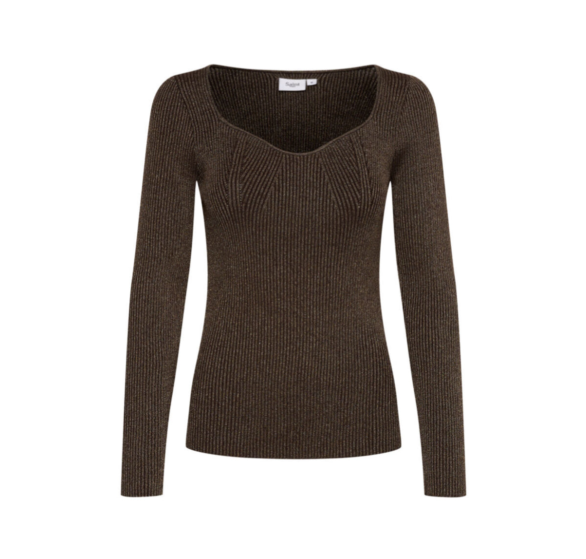Dagny Bronze Sweetheart Neck Jumper