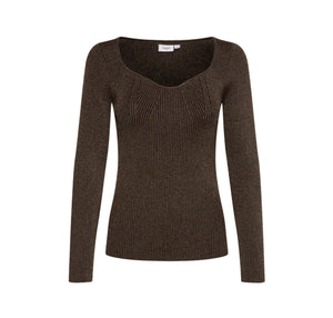 Dagny Bronze Sweetheart Neck Jumper