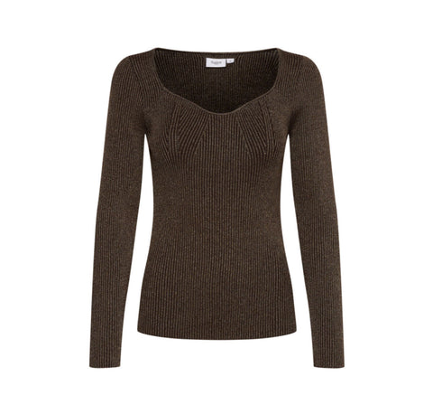Dagny Bronze Sweetheart Neck Jumper