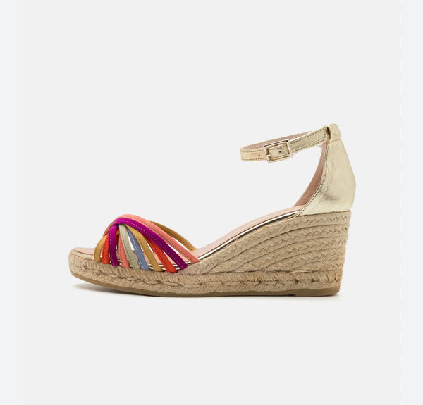 Klossi wedge Sandal with Multi Coloured Straps