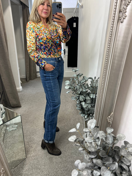 4600 Caitlin Barrel Leg inspired Jean Dark Stone