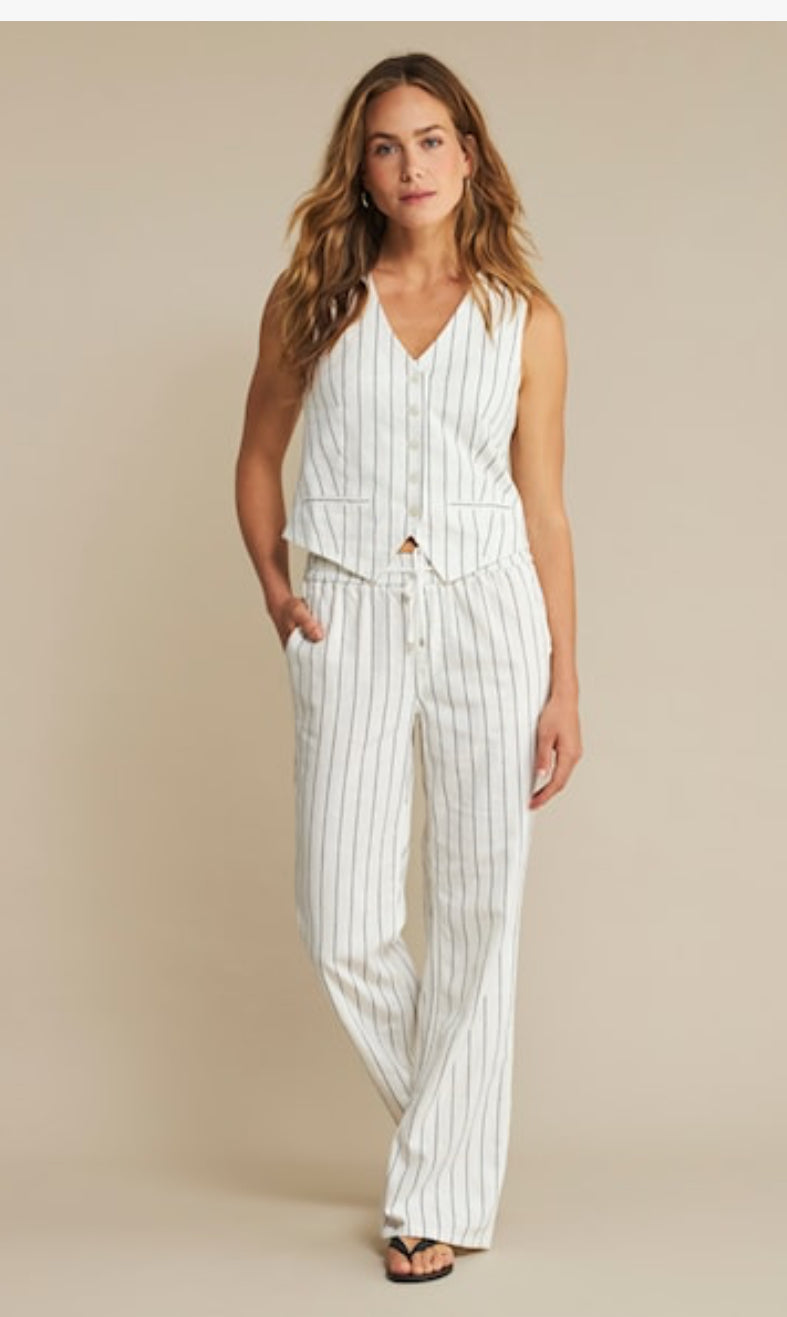 Col4441 Striped Linen Trouser