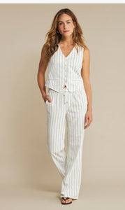 Col4441 Striped Linen Trouser