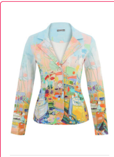 25737 Marina Print Jersey Blazer