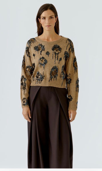 100086 Brown sequin Sweater