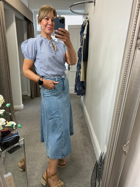 Slone Pinstripe Blouse