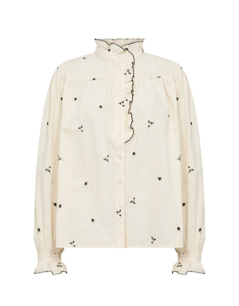 41415 Cream Embroidered Blouse