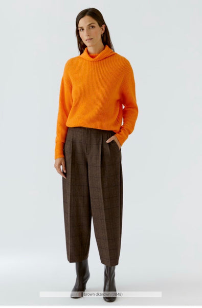 100440 Pleated Brown Tweed Trouser