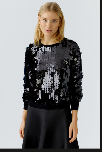 86119 Black Large Mirrored Disc Sweater