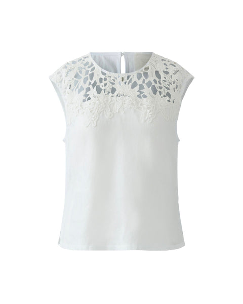 97300 Laser Cut Linen Blouse