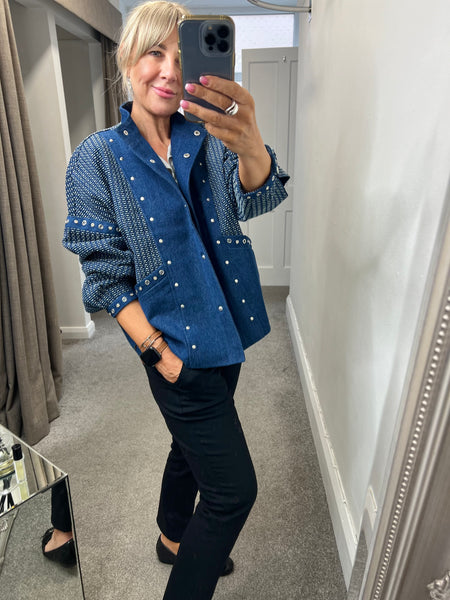 254 6407 Decorated Denim Jacket