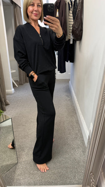 27855 Black Zip Sweat-Top