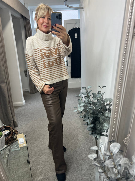 4692 Colette Faux Leather Sparkle Trouser