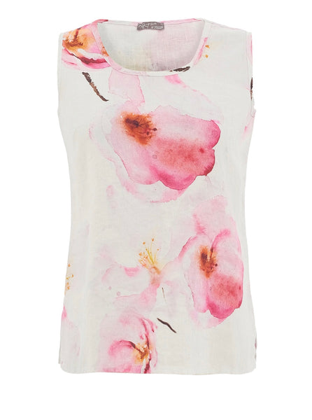 26681 Floral Linen Top