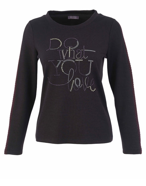 76140 Jersey Sweatshirt Diamond Detail