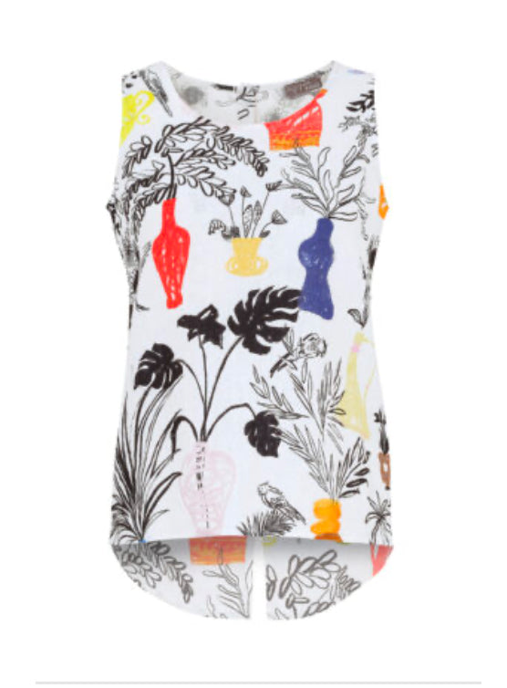 25710 Linen Vase Print Top
