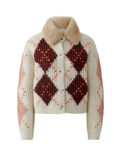 99770 Cardigan/Jacket Fur Collar