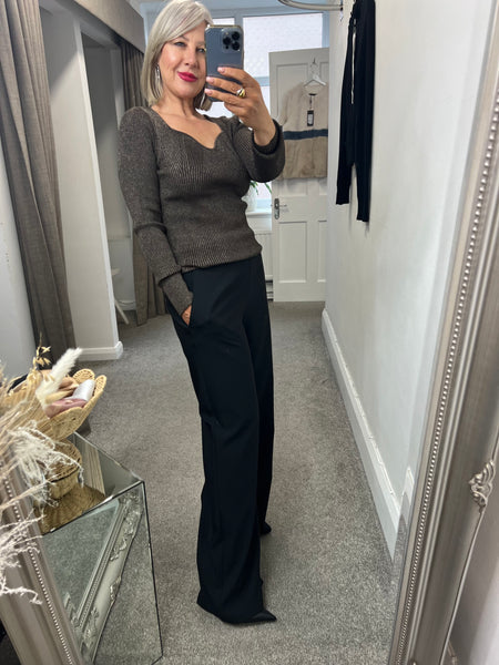 Dagny Bronze Sweetheart Neck Jumper