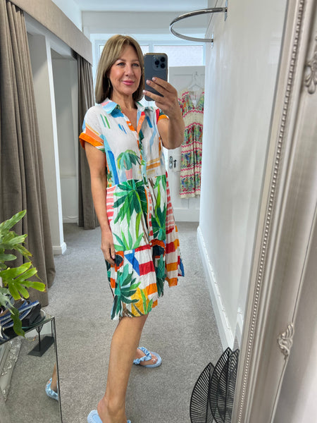 26637 Palm Tree Foil Dress