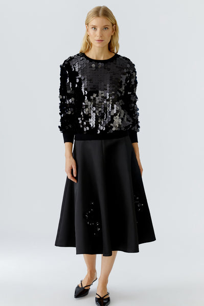 86119 Black Large Mirrored Disc Sweater