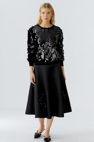 94893 Black Satin Skirt