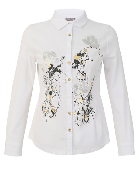 76263 White Shirt Gold Detail