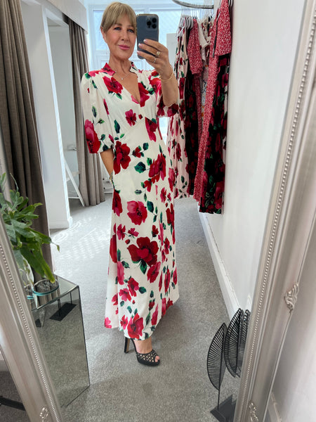 Elena Cream Poppy Dress