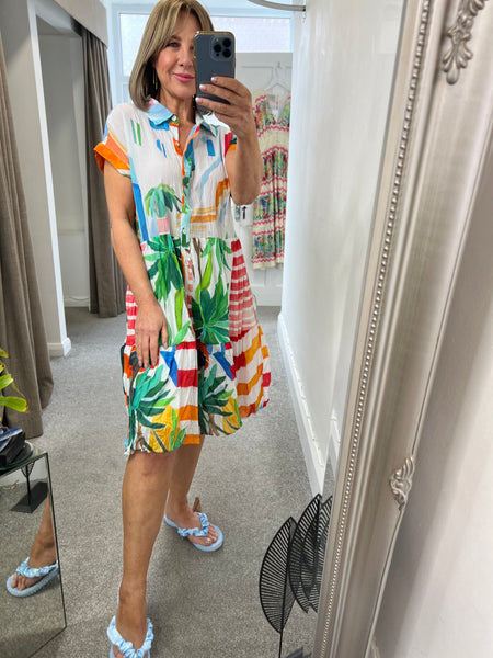 26637 Palm Tree Foil Dress
