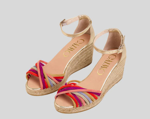 Klossi wedge Sandal with Multi Coloured Straps