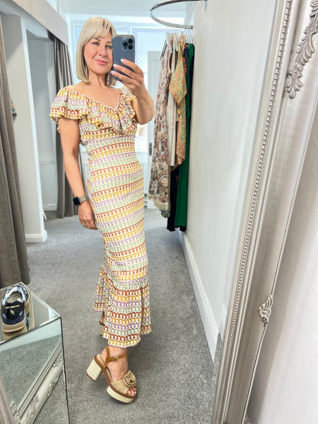 Volantis Crochet Knit Dress
