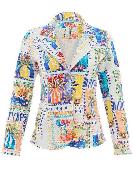 26629 Jersey Bright Vase Patterned Blazer