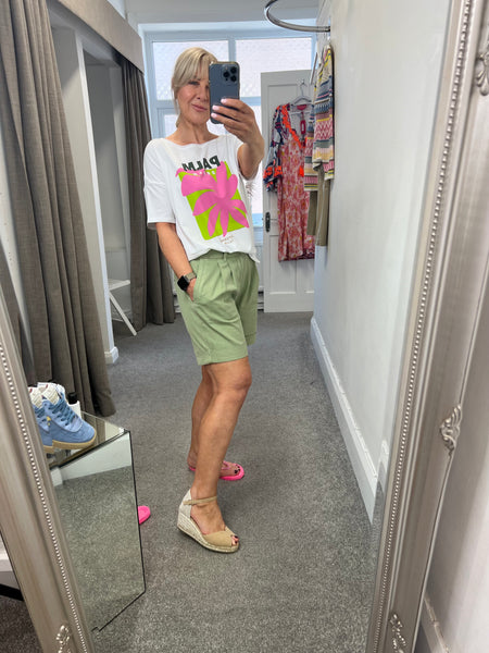 Cleo plain Linen Shorts
