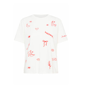 Majou T.Shirt Red Embroidery