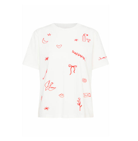 Majou T.Shirt Red Embroidery