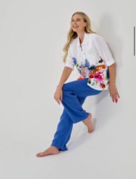 26702 Long Over Floral Shirt