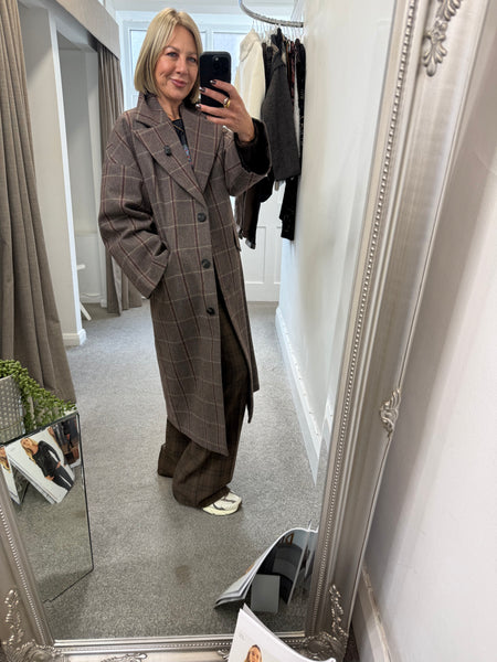 Emma Checked Trench Coat