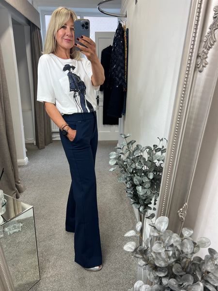4595 Colette Punta Black Or Navy Trouser