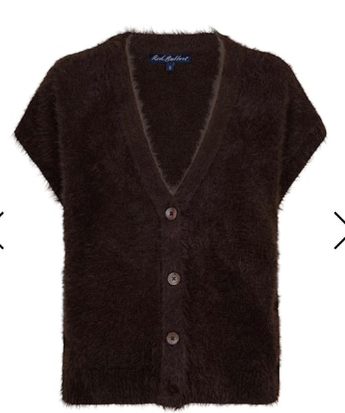 5116 Fuzzy Sleeveless Cardigan cream,Dark Berry or Espresso