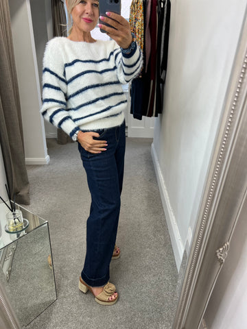 4616 Fluffy Striped Jumper
