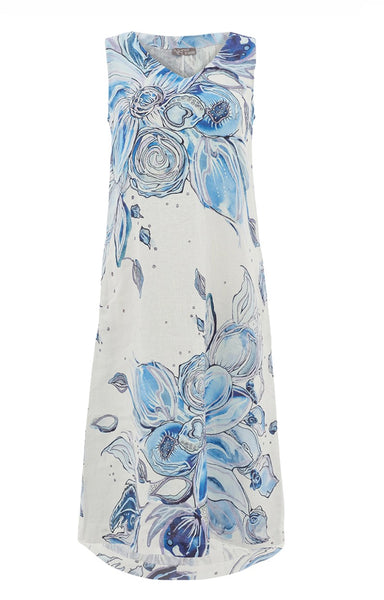 26654 Linen Dress Swirl
