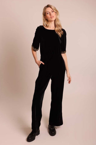 19001 Black Velvet Jumpsuit