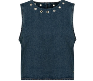 254 1410 Eyelet Denim Top