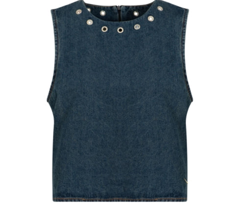 254 1410 Eyelet Denim Top