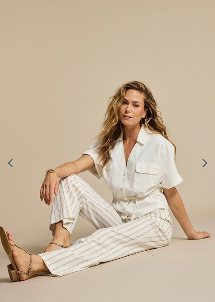 4913 Linen Striped Camile Jacket