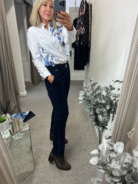 4671 Diana Corduroy Navy Trouser