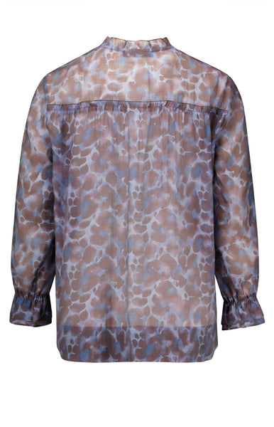 8110 Leopard Blue Blouse